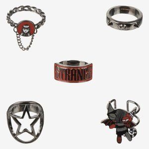 Emily The Strange Icons Ring Set Gunmetal Gray Hot Topic Bioworld